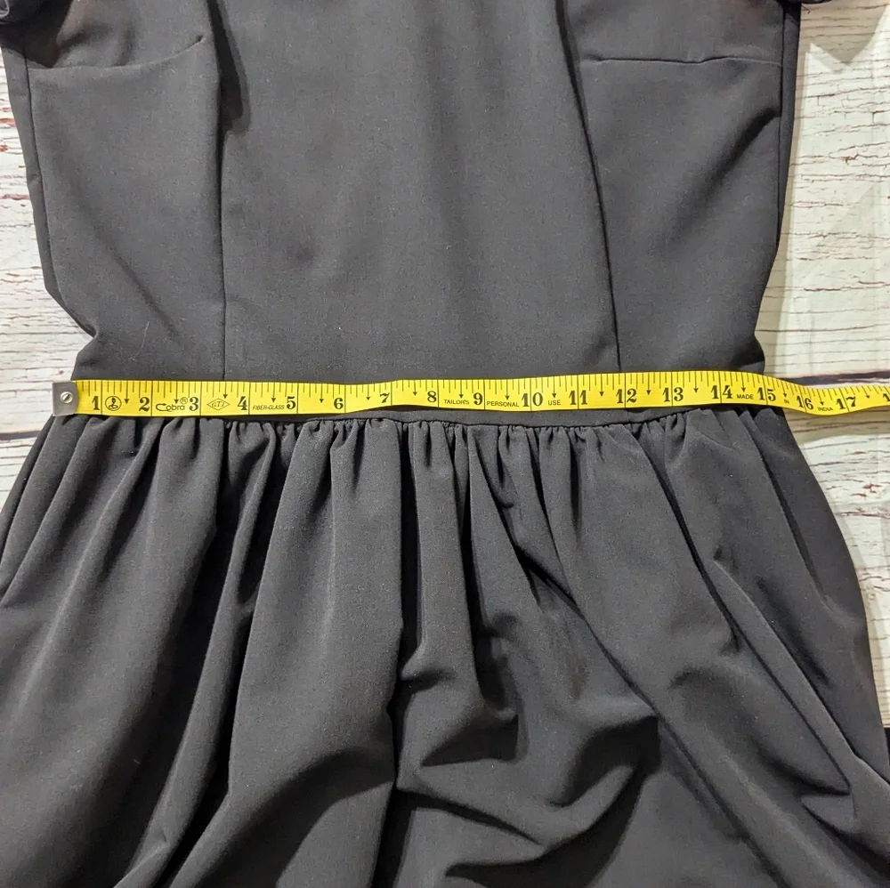 Deandri Removable Collar Black Dress Large READ - Picture 7 of 9